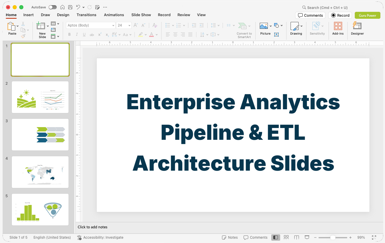 Enterprise Analytics Pipeline & ETL Architecture Slides