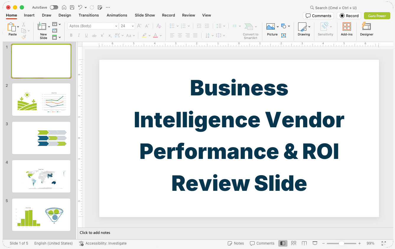 Business Intelligence Vendor Performance & ROI Review Slide-Deck