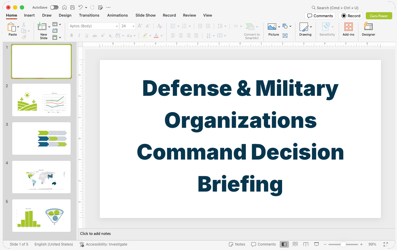 Defense & Military Organizations Command Decision Briefing Presentation