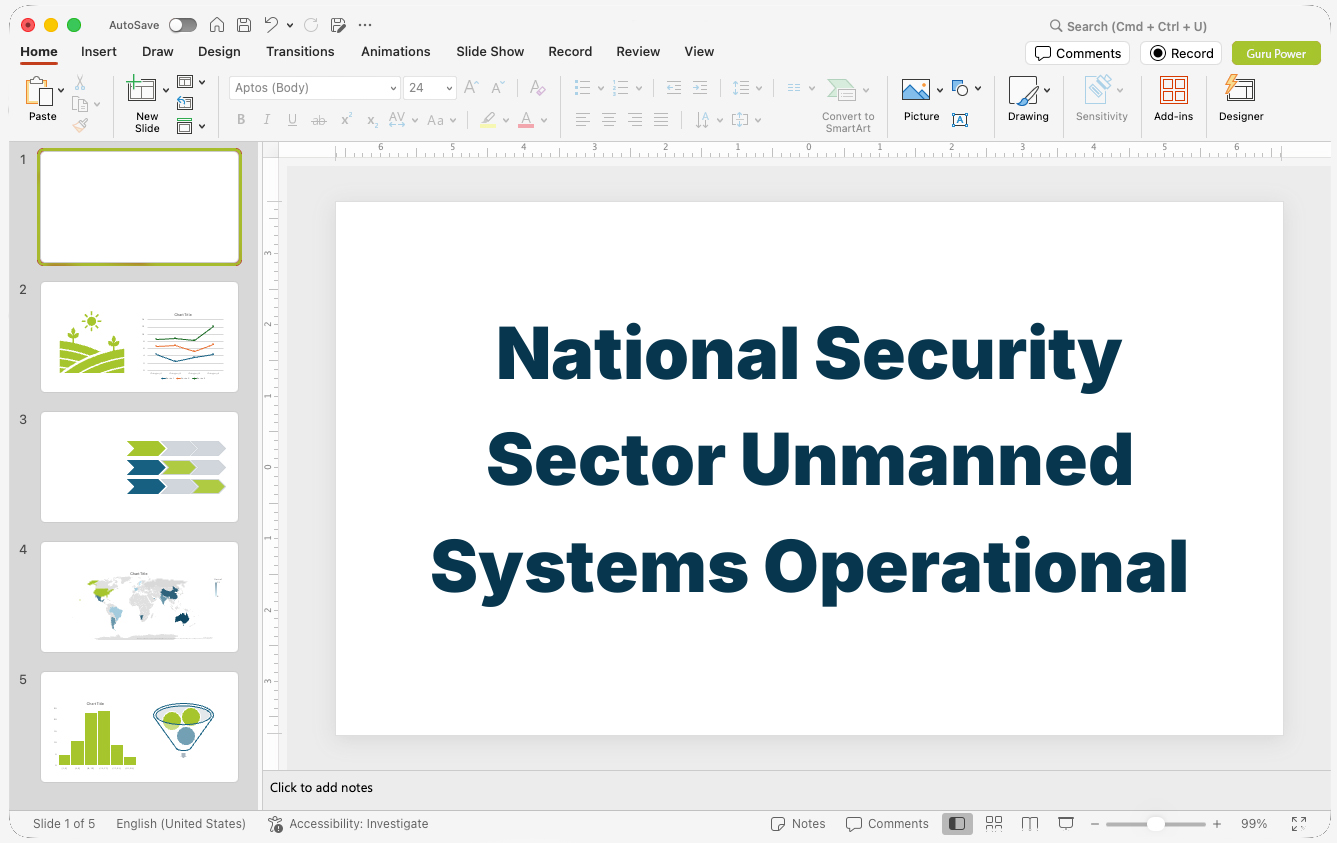 National Security Sector Unmanned Systems Operational Pitch-Deck