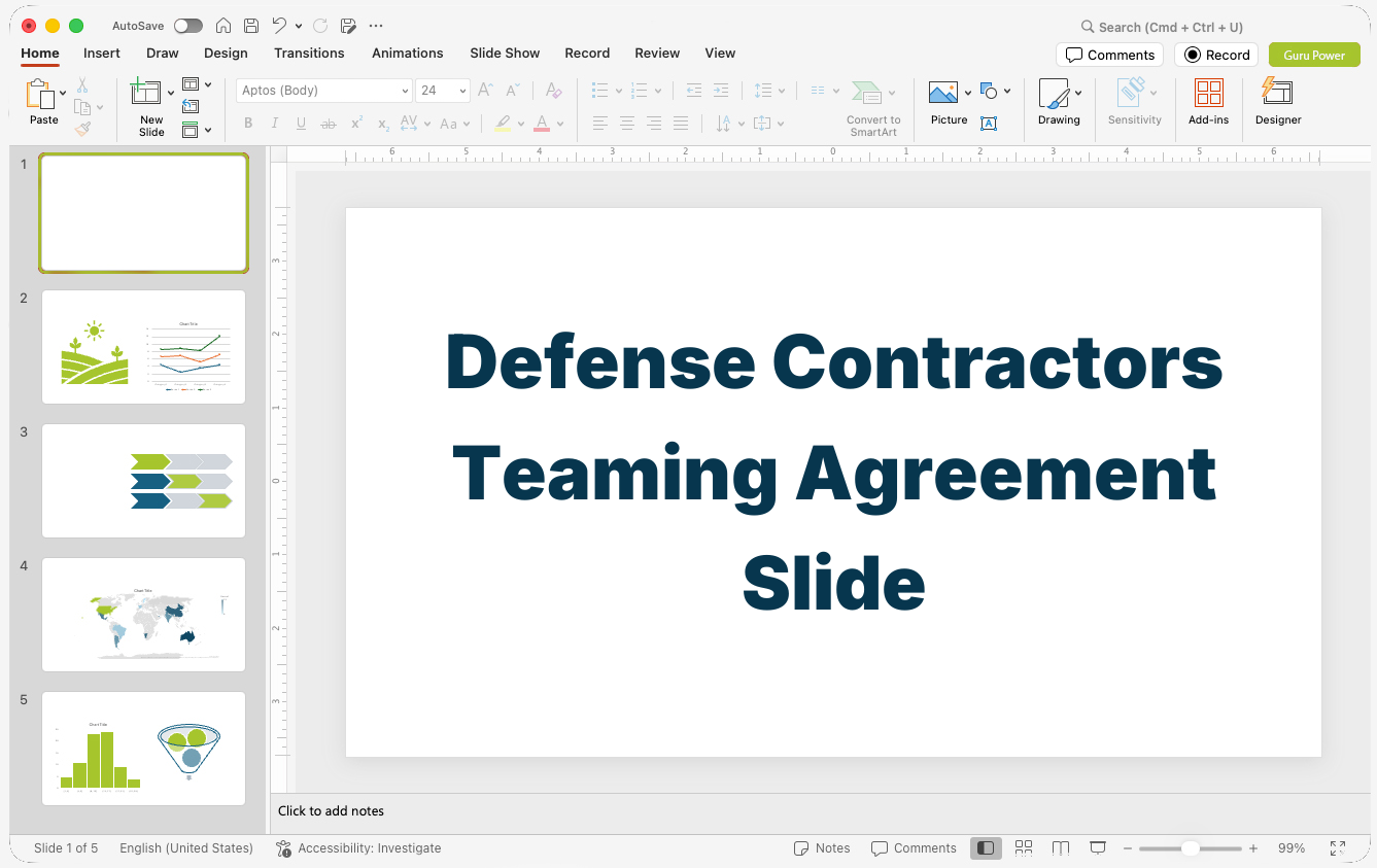 Defense Contractors Teaming Agreement Slide-Deck