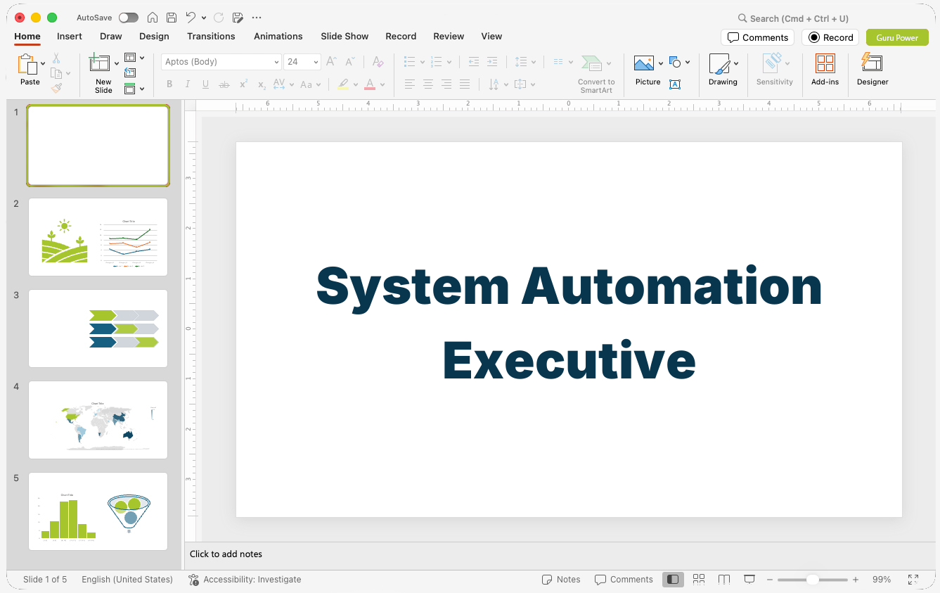System Automation Executive Deck