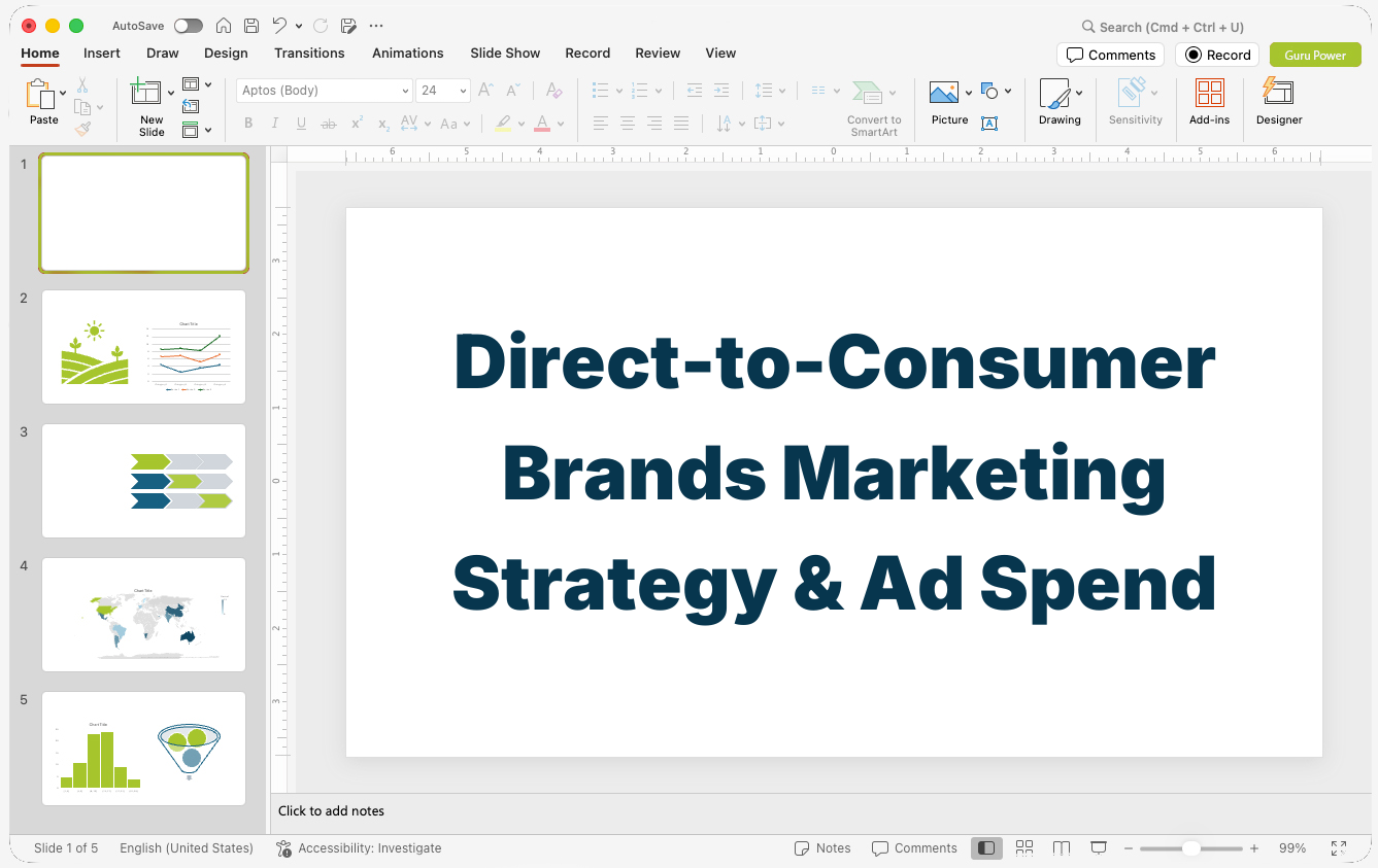 Direct-to-Consumer Brands Marketing Strategy & Ad Spend Pitch-Deck