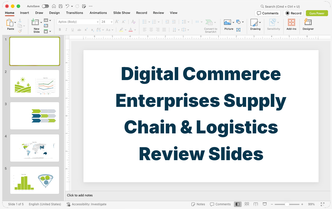 Digital Commerce Enterprises Supply Chain & Logistics Review Slides