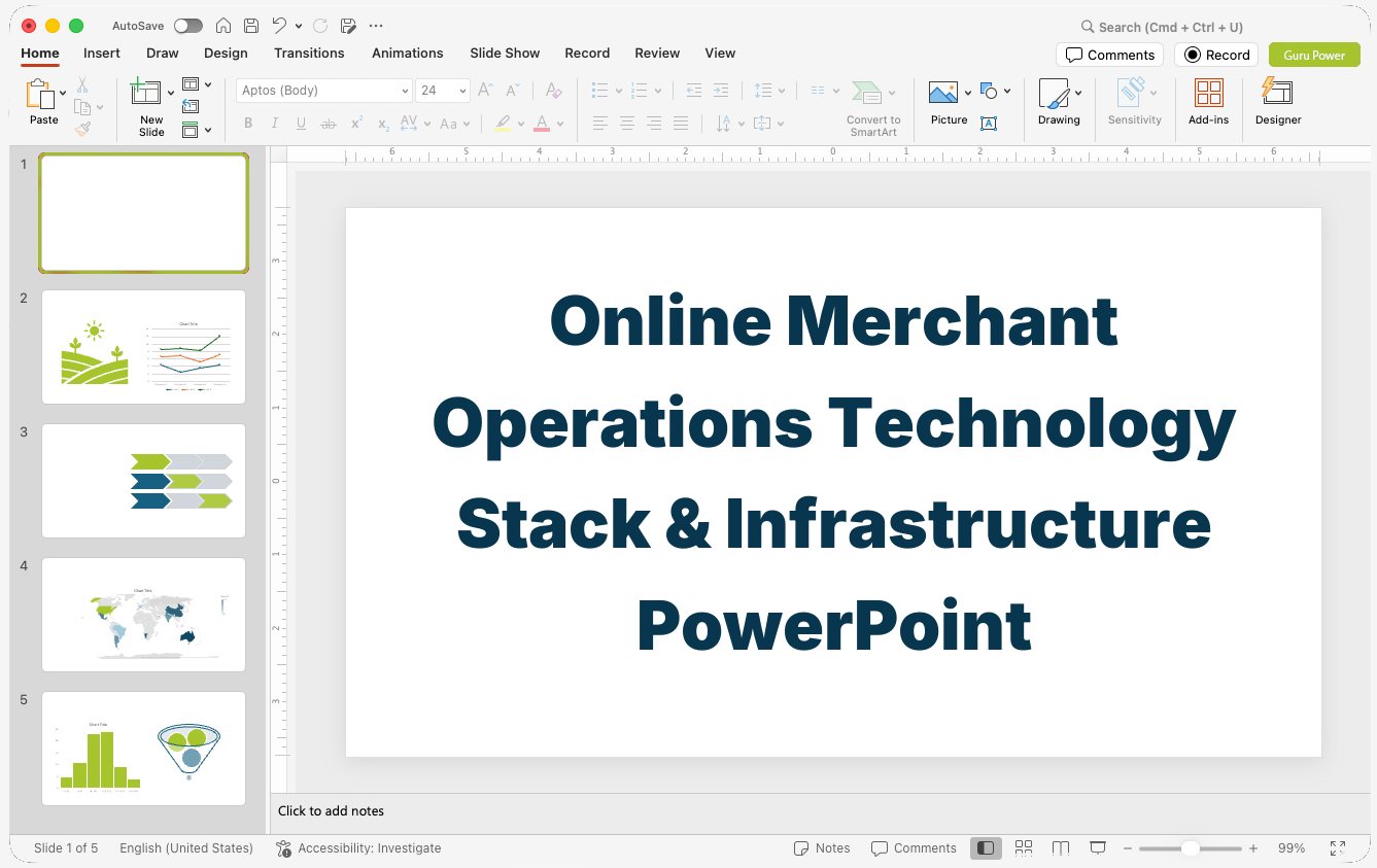 Online Merchant Operations Technology Stack & Infrastructure PowerPoint