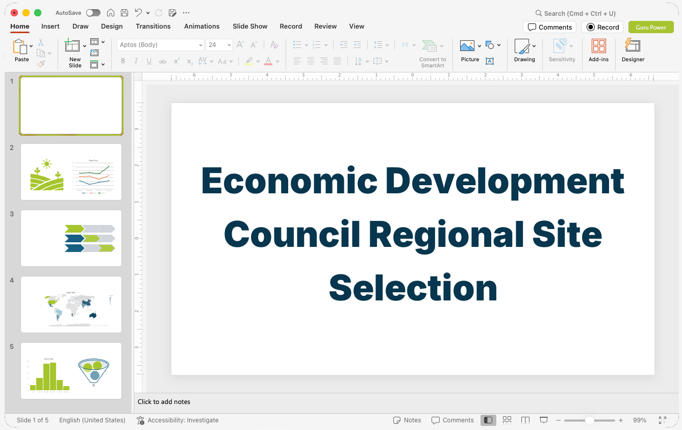Economic Development Council Regional Site Selection Pitch-Deck