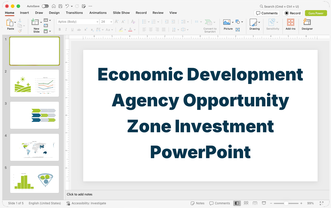 Economic Development Agency Opportunity Zone Investment PowerPoint