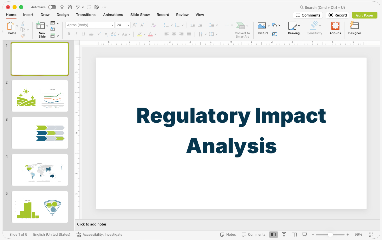 Regulatory Impact Analysis Pitch-Deck