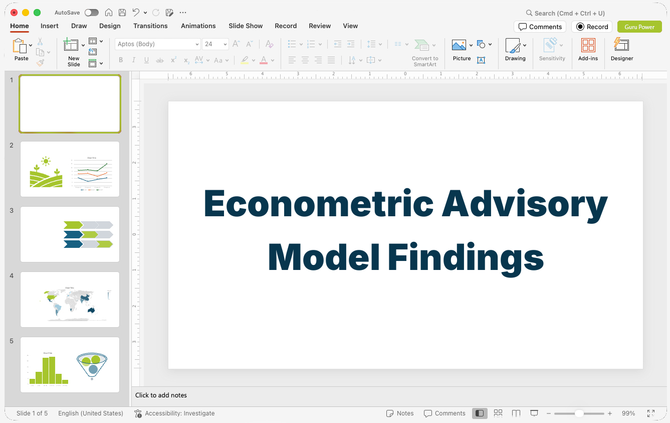 Econometric Advisory Model Findings Presentation