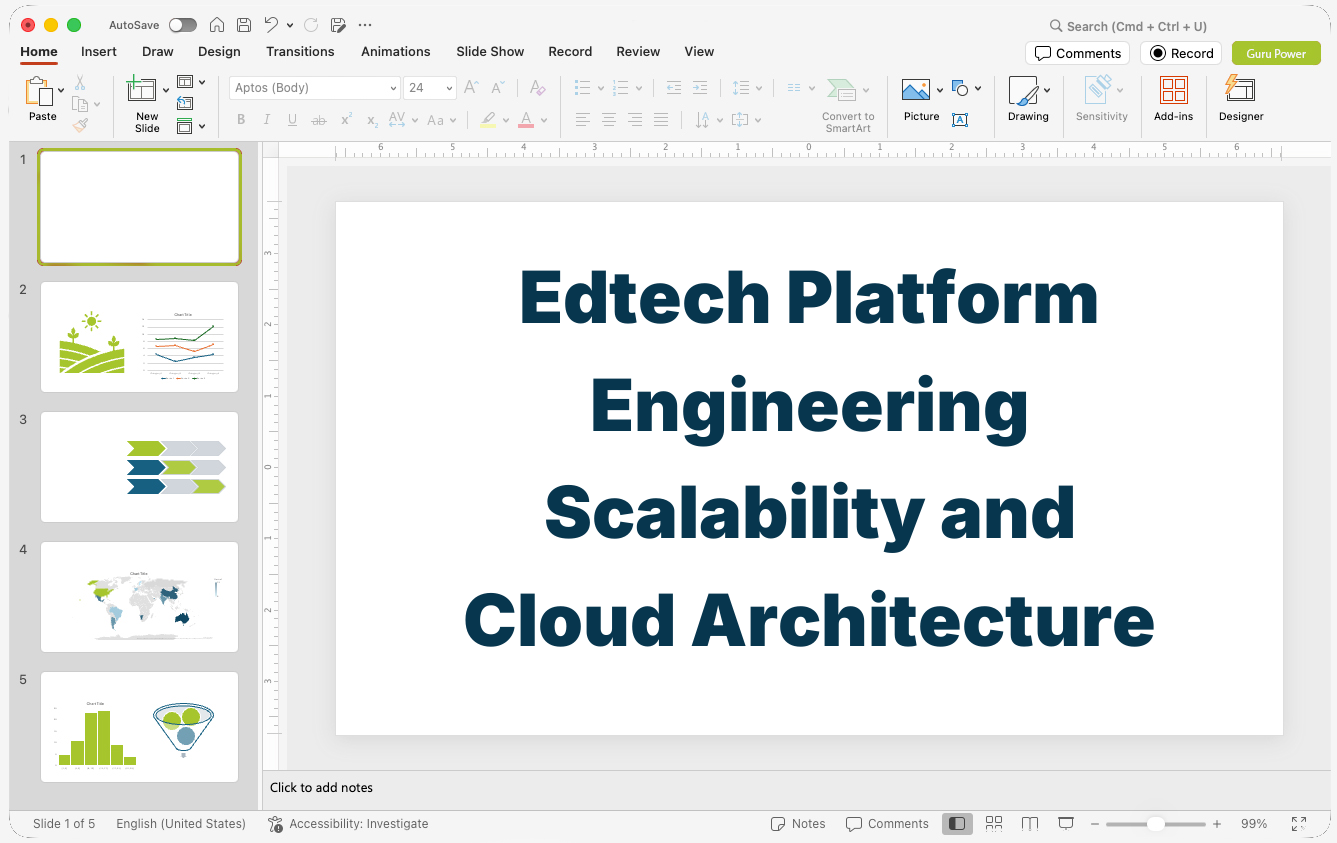 Edtech Platform Engineering Scalability and Cloud Architecture Pitch Deck