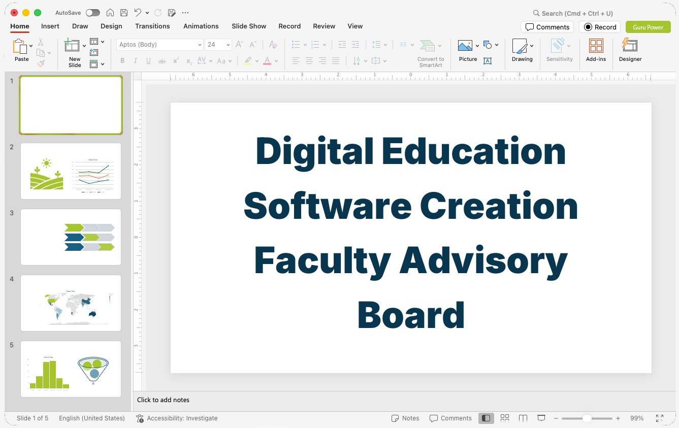 Digital Education Software Creation Faculty Advisory Board Presentation