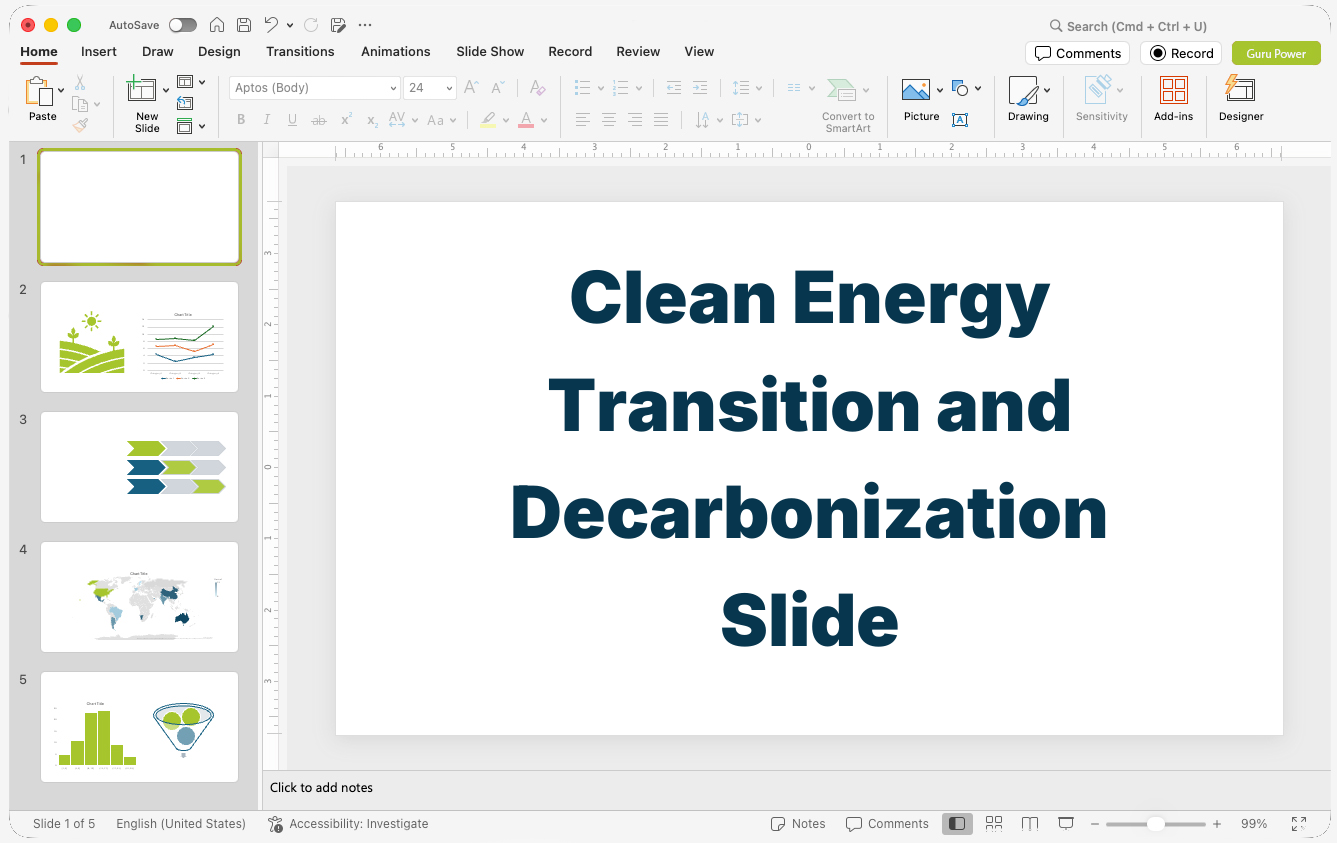 Clean Energy Transition and Decarbonization Slide-Deck
