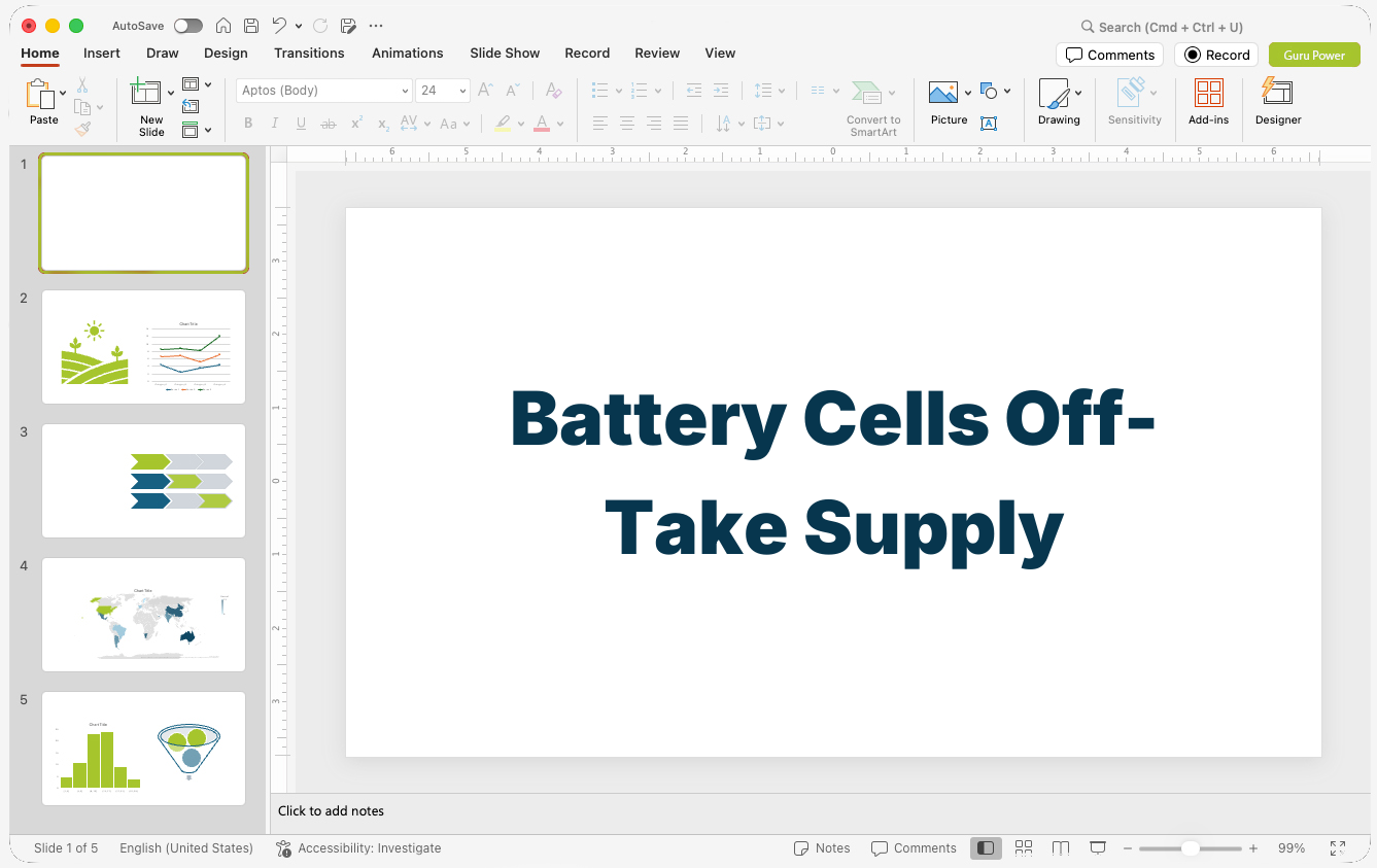 Battery Cells Off-Take Supply Pitch-Deck