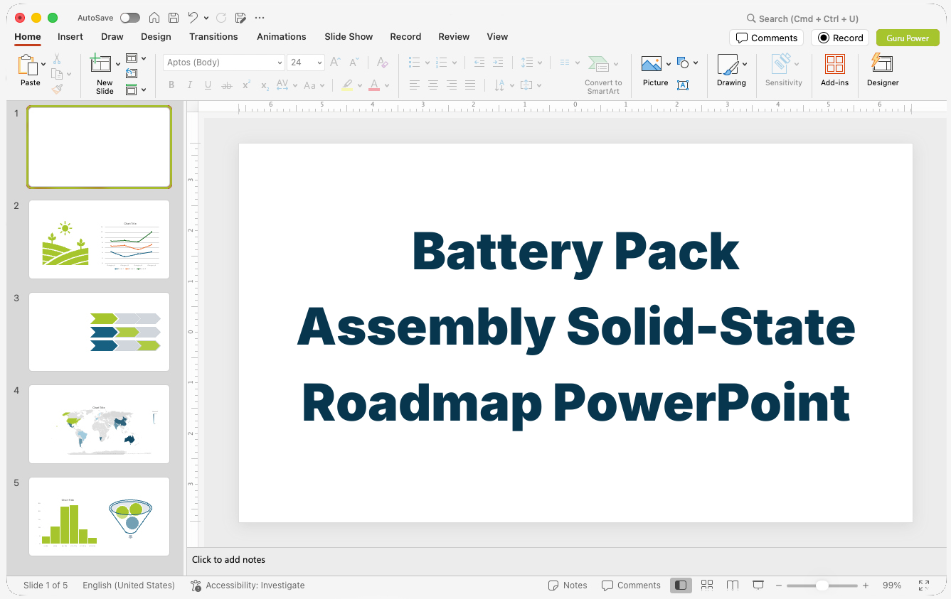 Battery Pack Assembly Solid-State Roadmap PowerPoint
