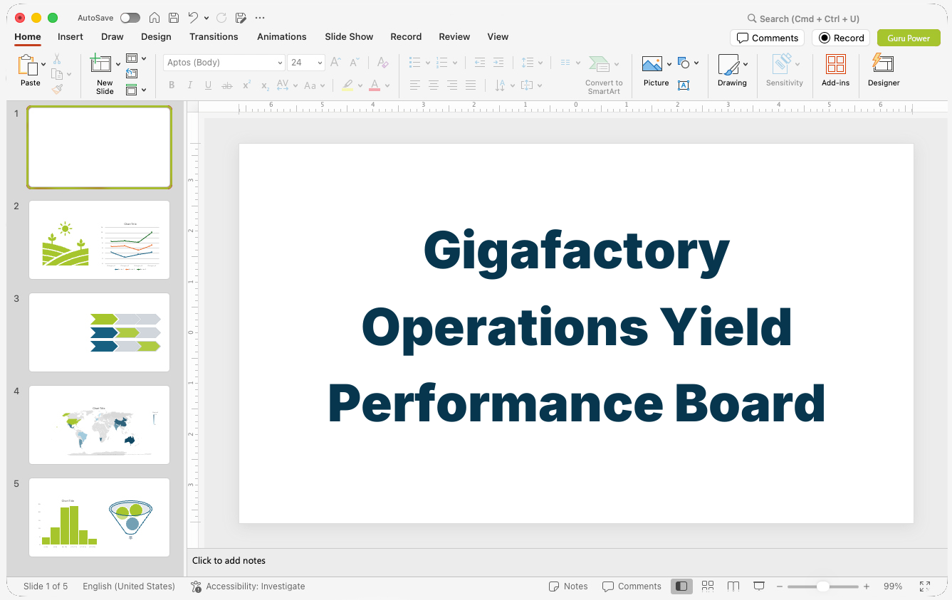 Gigafactory Operations Yield Performance Board Presentation