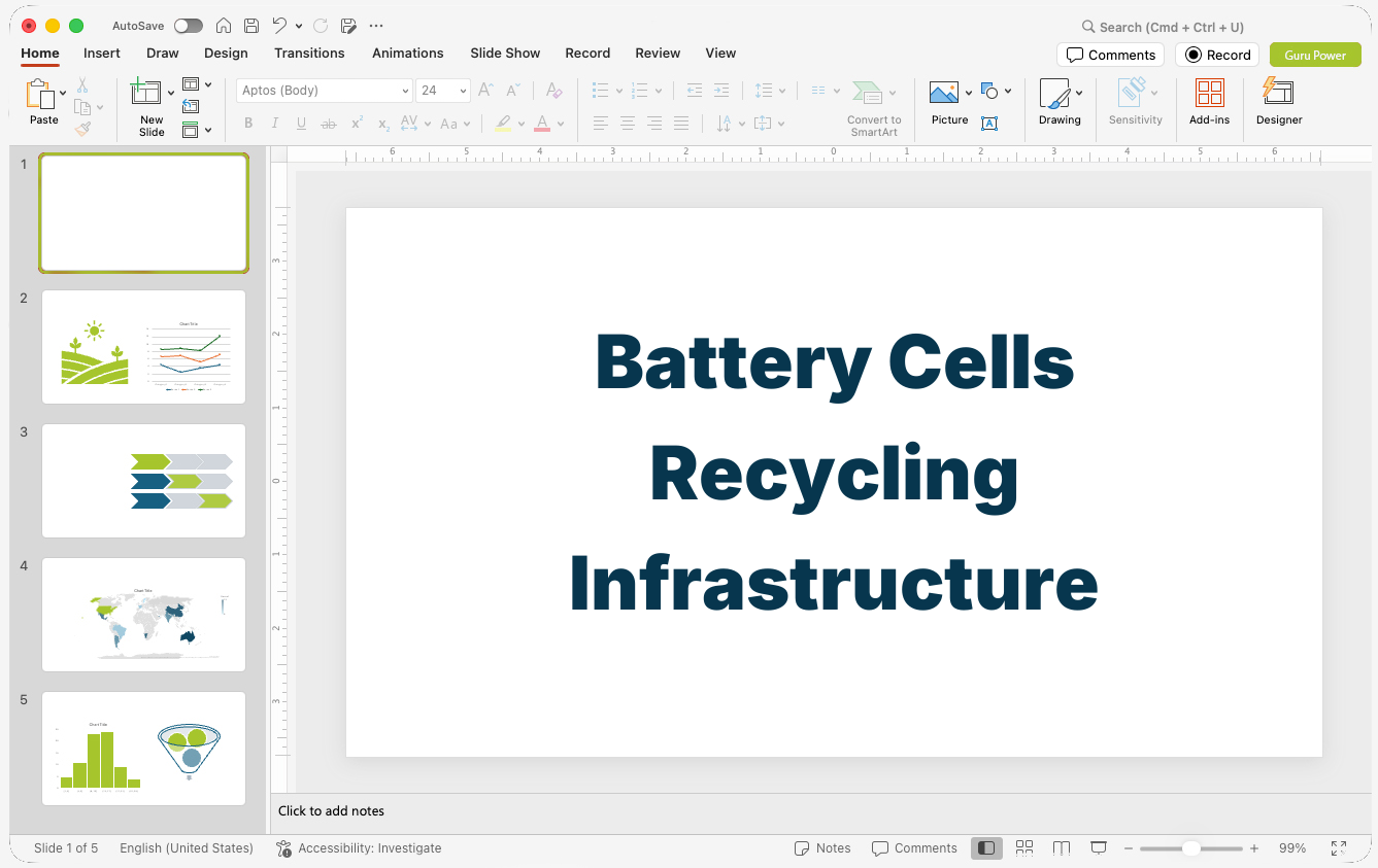 Battery Cells Recycling Infrastructure Proposal Pitch-Deck
