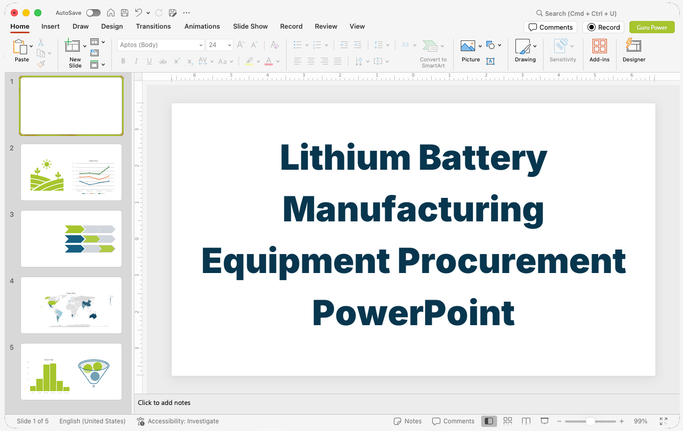 Lithium Battery Manufacturing Equipment Procurement PowerPoint