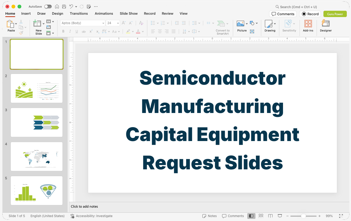 Semiconductor Manufacturing Capital Equipment Request Slides