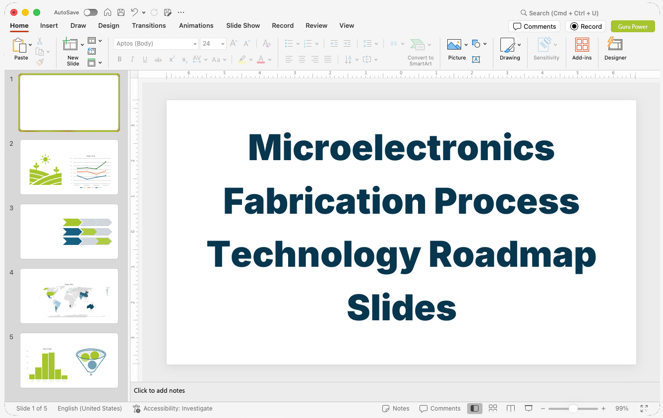 Microelectronics Fabrication Process Technology Roadmap Slides
