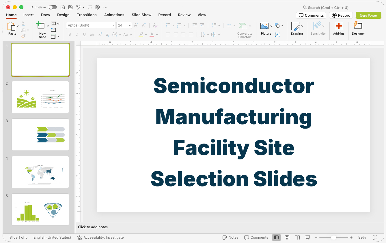 Semiconductor Manufacturing Facility Site Selection Slides