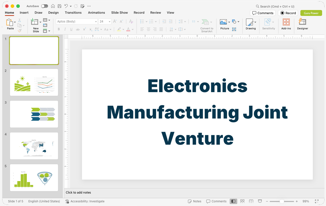 Electronics Manufacturing Joint Venture Proposal Presentation