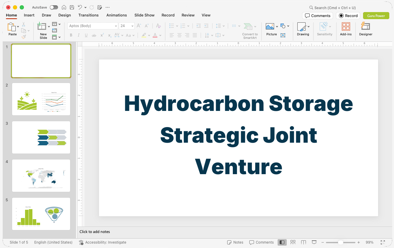 Hydrocarbon Storage Strategic Joint Venture Pitch-Deck