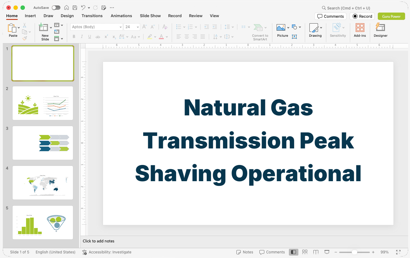 Natural Gas Transmission Peak Shaving Operational Presentation