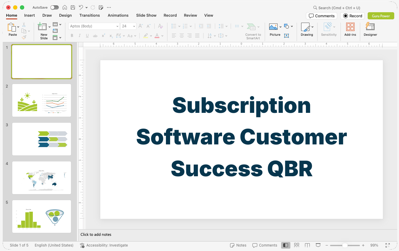 Subscription Software Customer Success QBR Presentation
