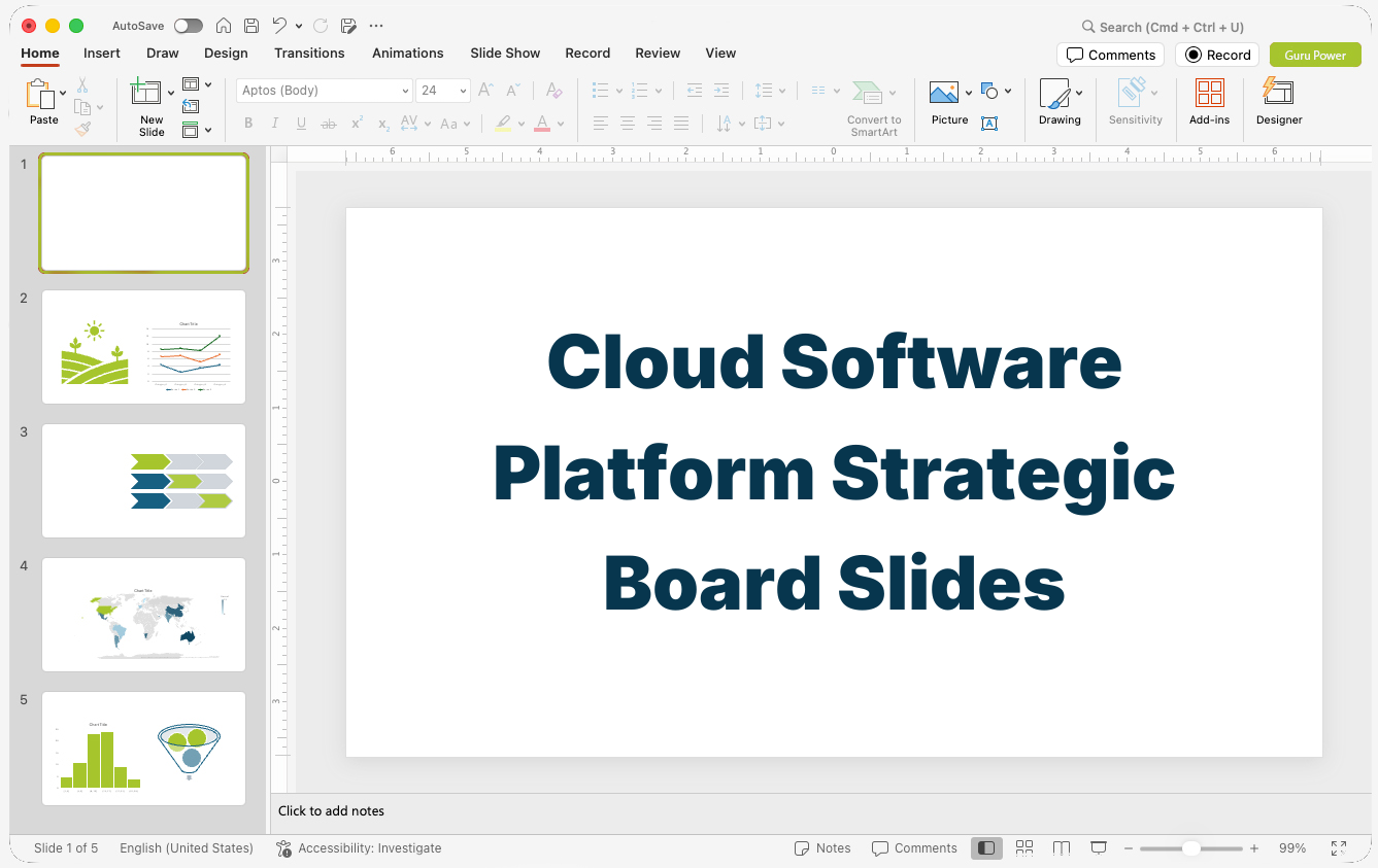 Cloud Software Platform Strategic Board Slides