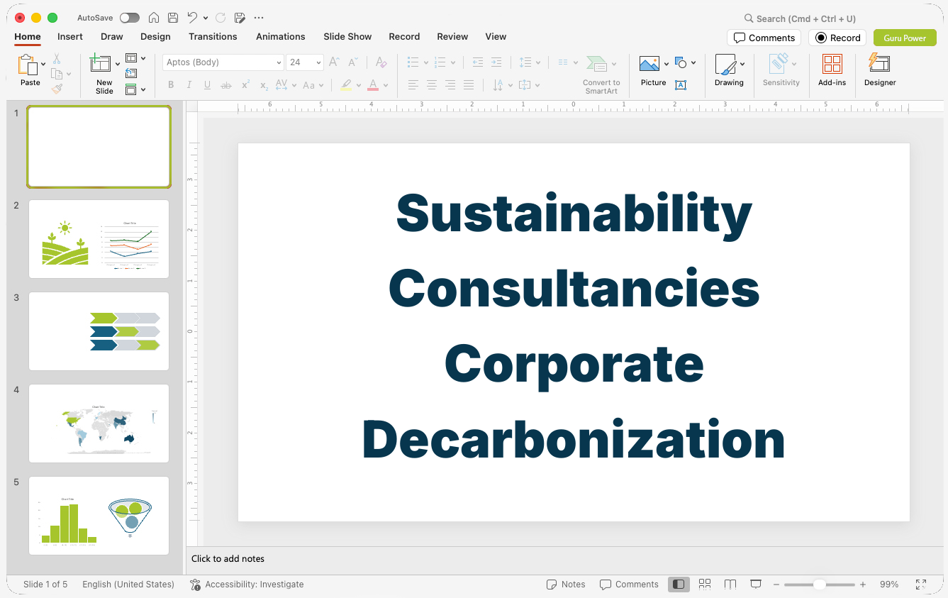Sustainability Consultancies Corporate Decarbonization Pitch-Deck