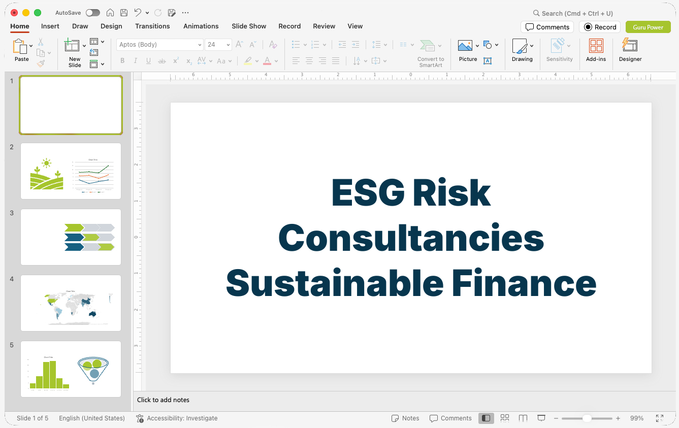 ESG Risk Consultancies Sustainable Finance Presentation