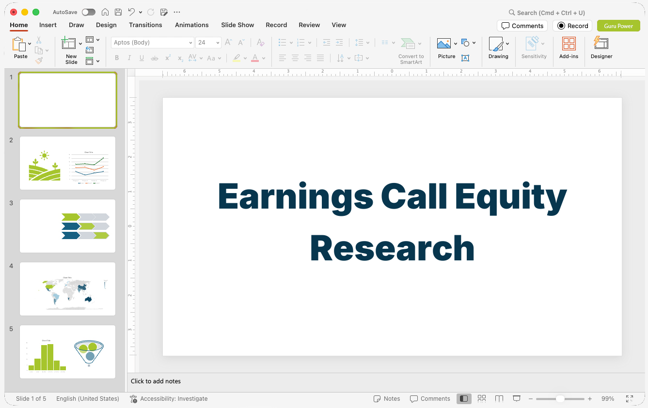 Earnings Call Equity Research Pitch-Deck
