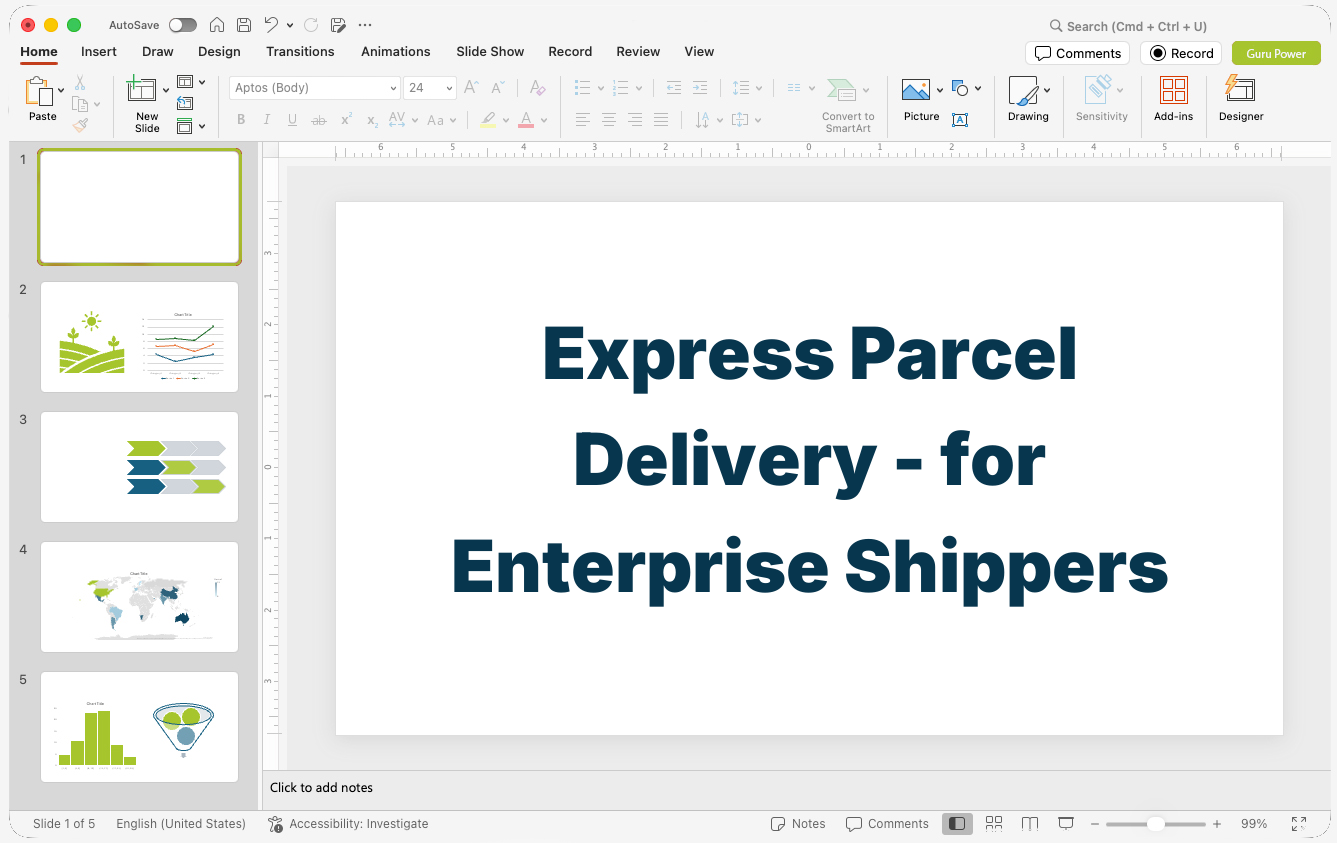 Express Parcel Delivery Pitch-Deck for Enterprise Shippers
