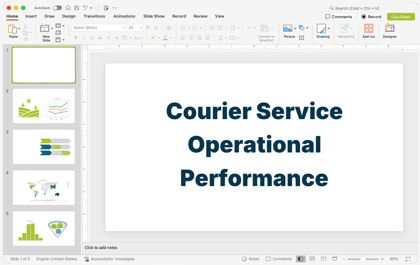 Courier Service Operational Performance Presentation