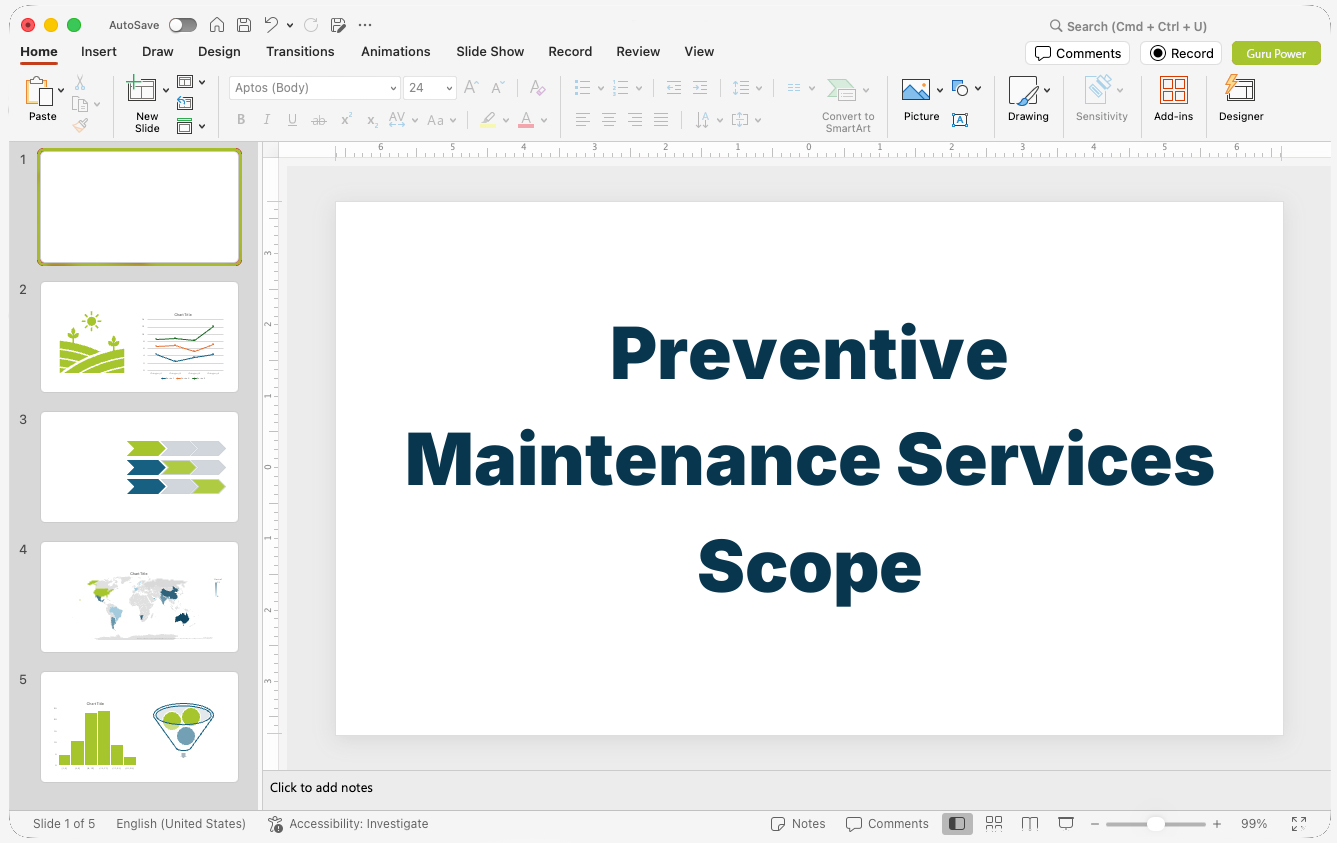 Preventive Maintenance Services Scope Presentation