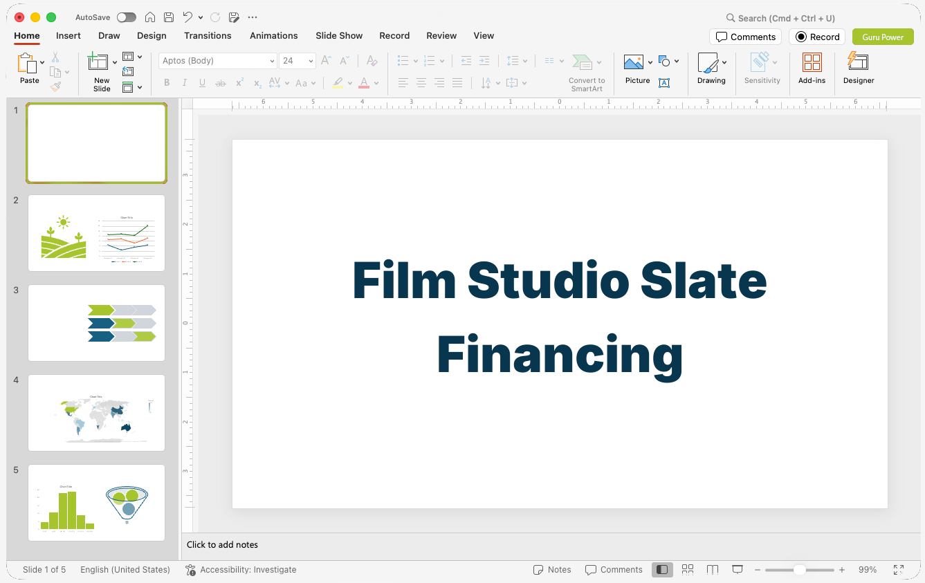 Film Studio Slate Financing Pitch Deck