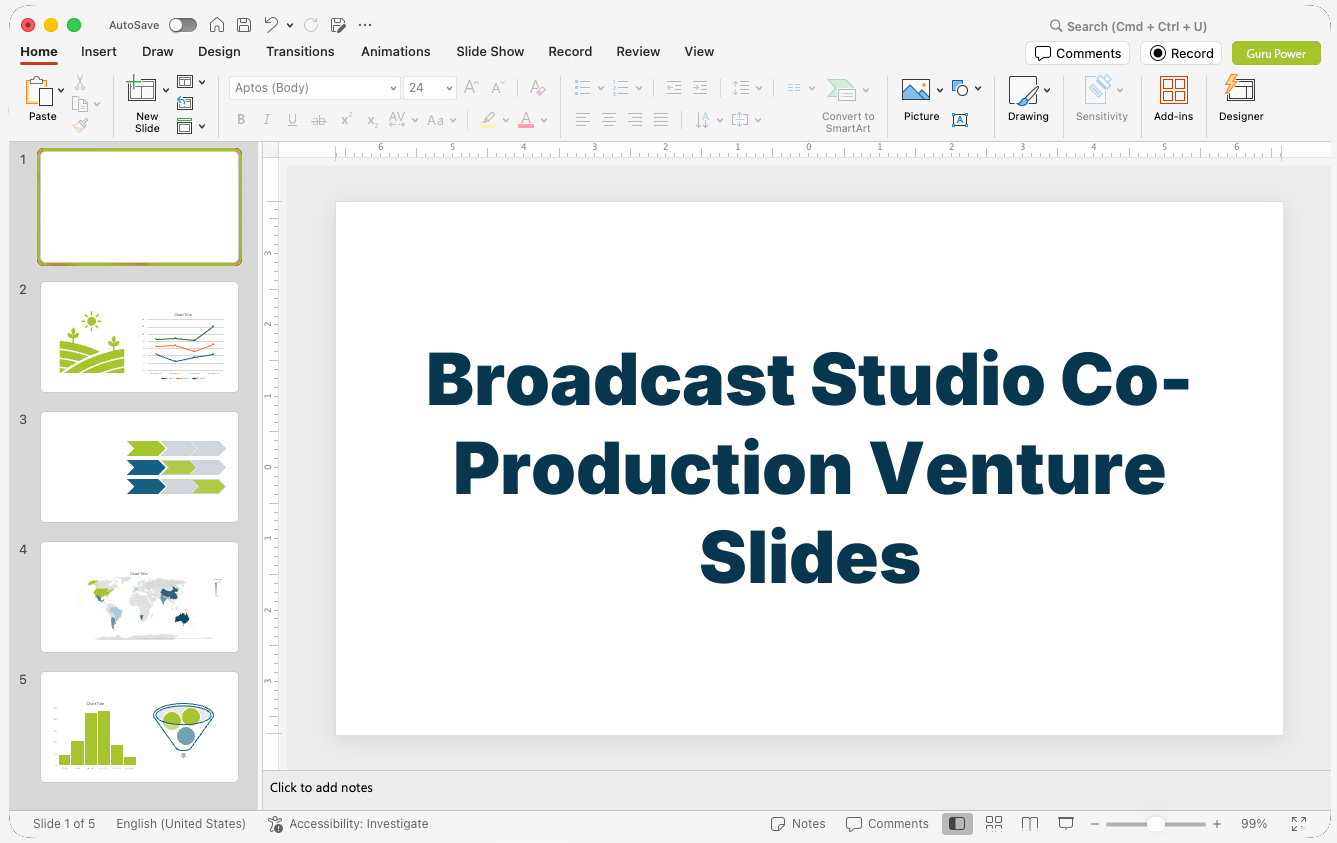 Broadcast Studio Co-Production Venture Slides