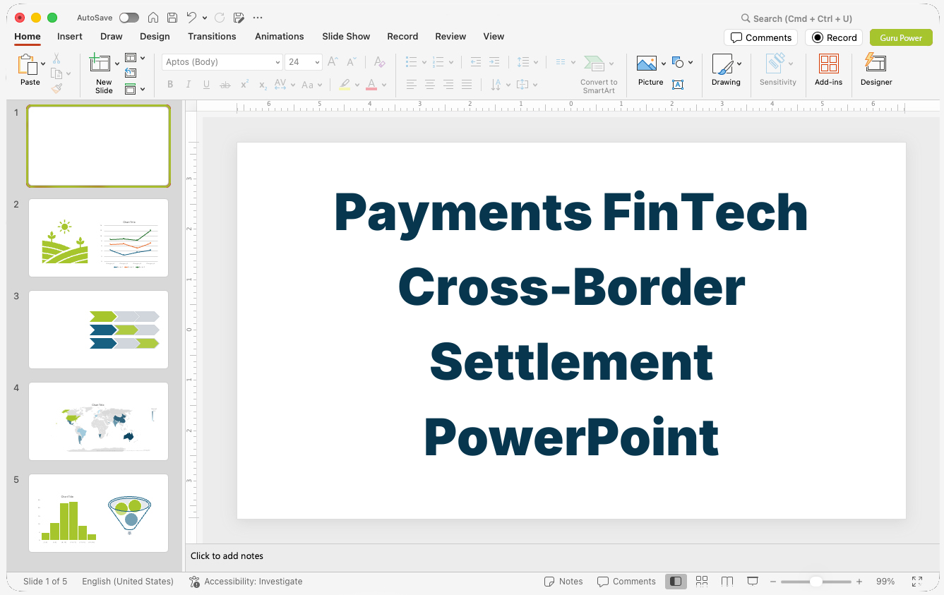 Payments FinTech Cross-Border Settlement PowerPoint