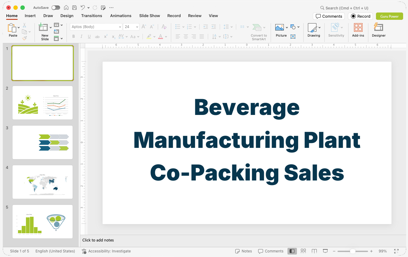Beverage Manufacturing Plant Co-Packing Sales Pitch-Deck