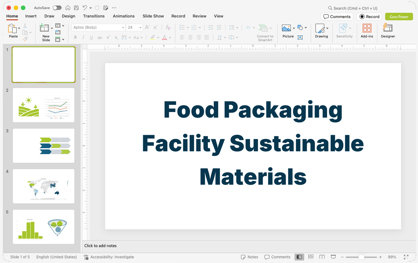 Food Packaging Facility Sustainable Materials Presentation