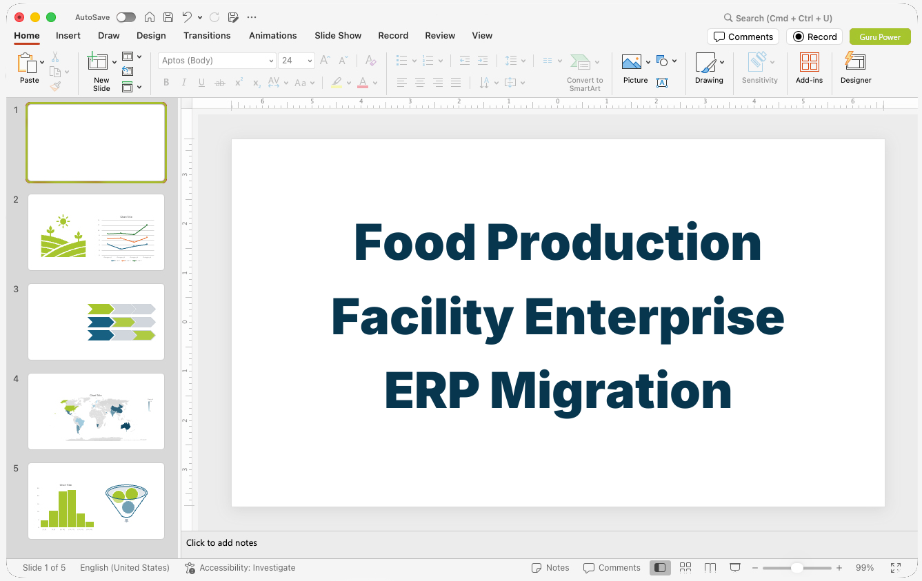 Food Production Facility Enterprise ERP Migration Presentation