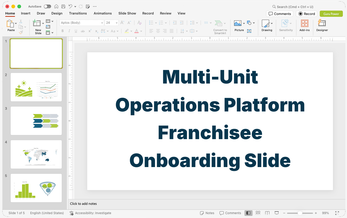 Multi-Unit Operations Platform Franchisee Onboarding Slide-Deck