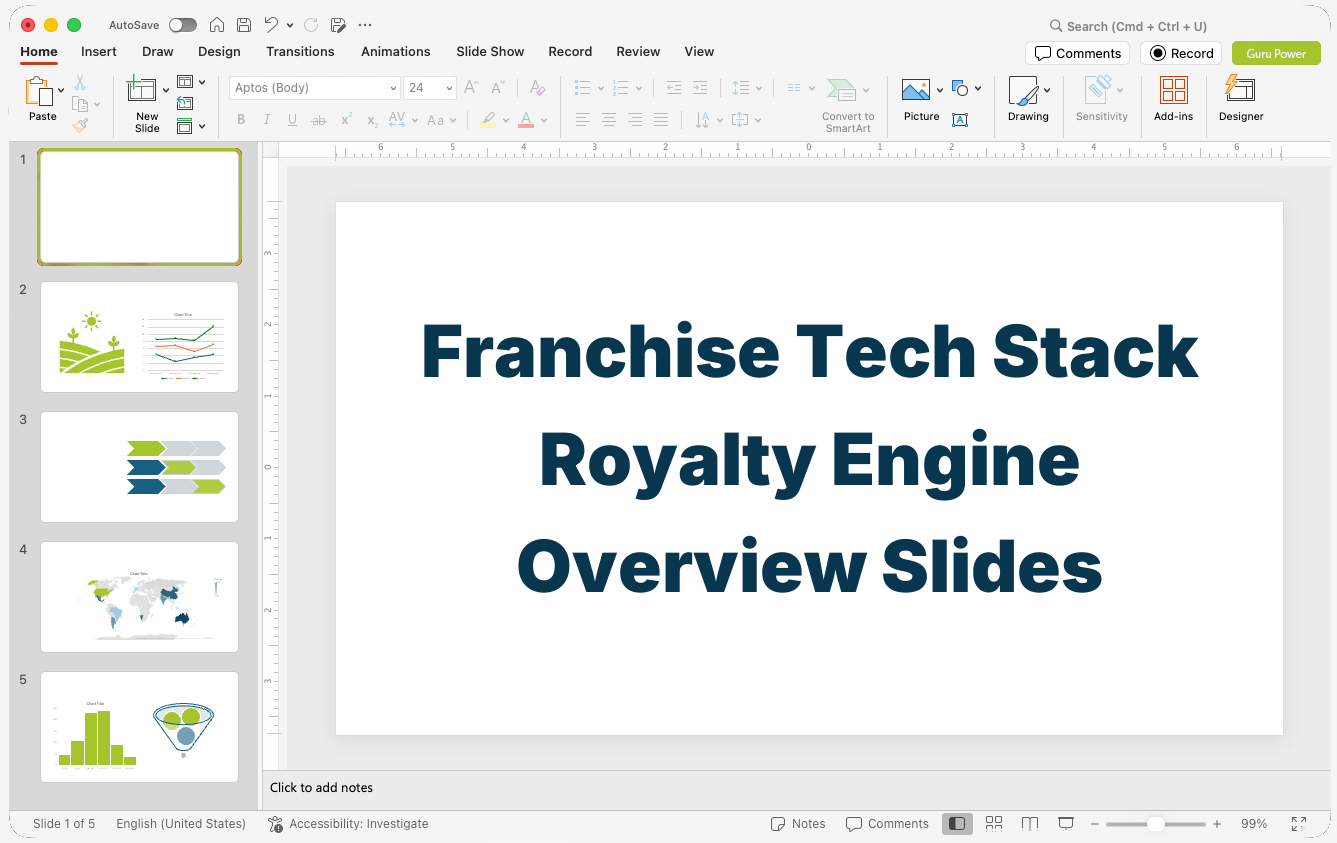Franchise Tech Stack Royalty Engine Overview Slides
