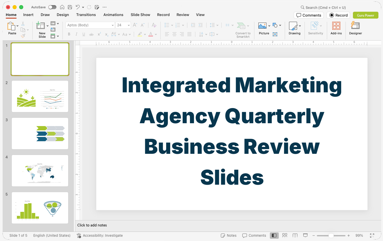 Integrated Marketing Agency Quarterly Business Review Slides