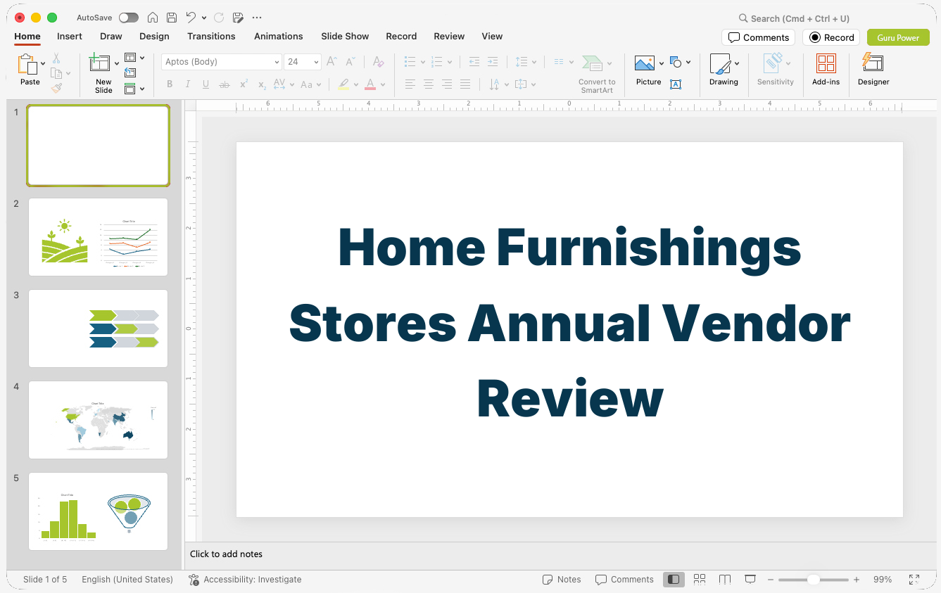 Home Furnishings Stores Annual Vendor Review Presentation