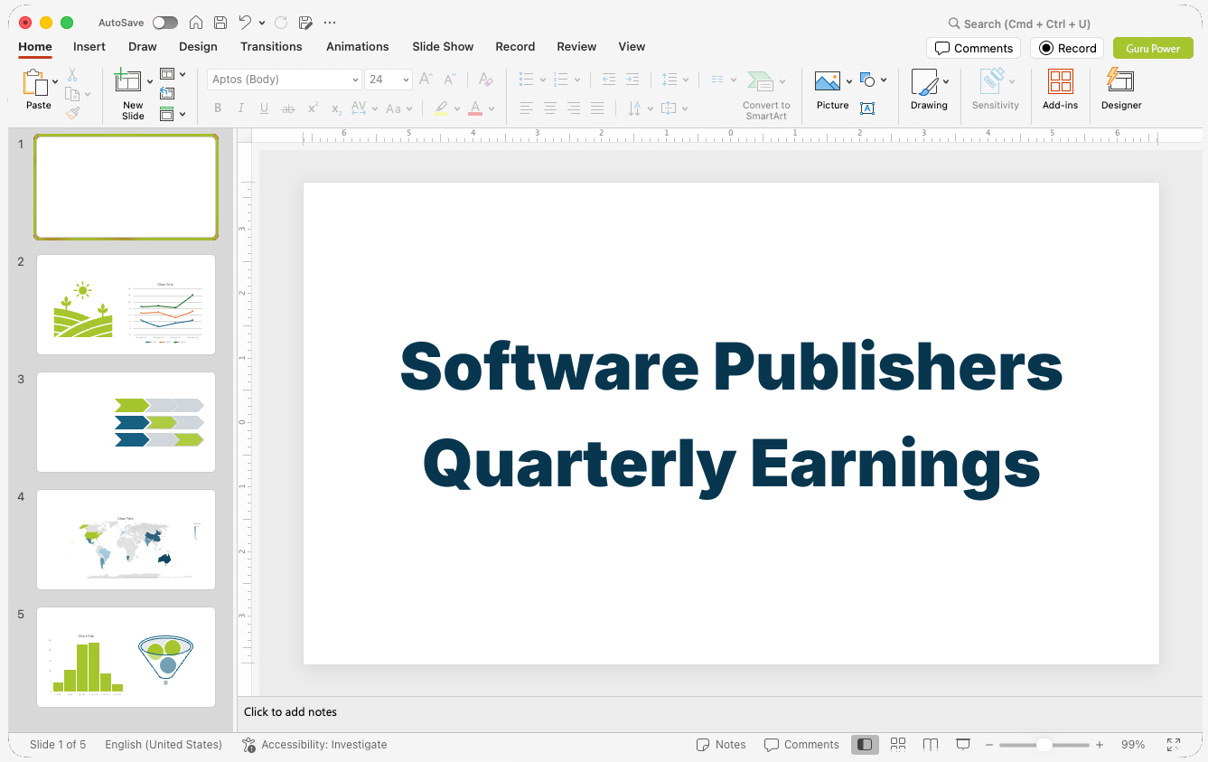 Software Publishers Quarterly Earnings Presentation