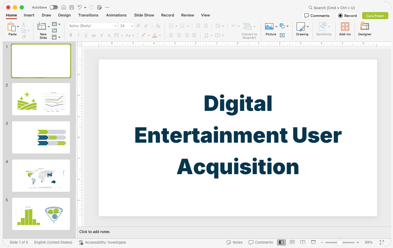 Digital Entertainment User Acquisition Pitch-Deck
