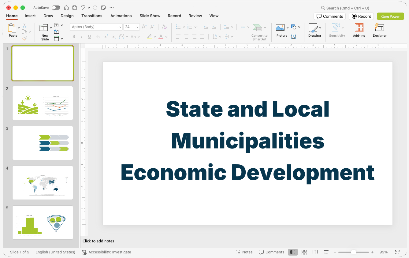 State and Local Municipalities Economic Development Pitch-Deck