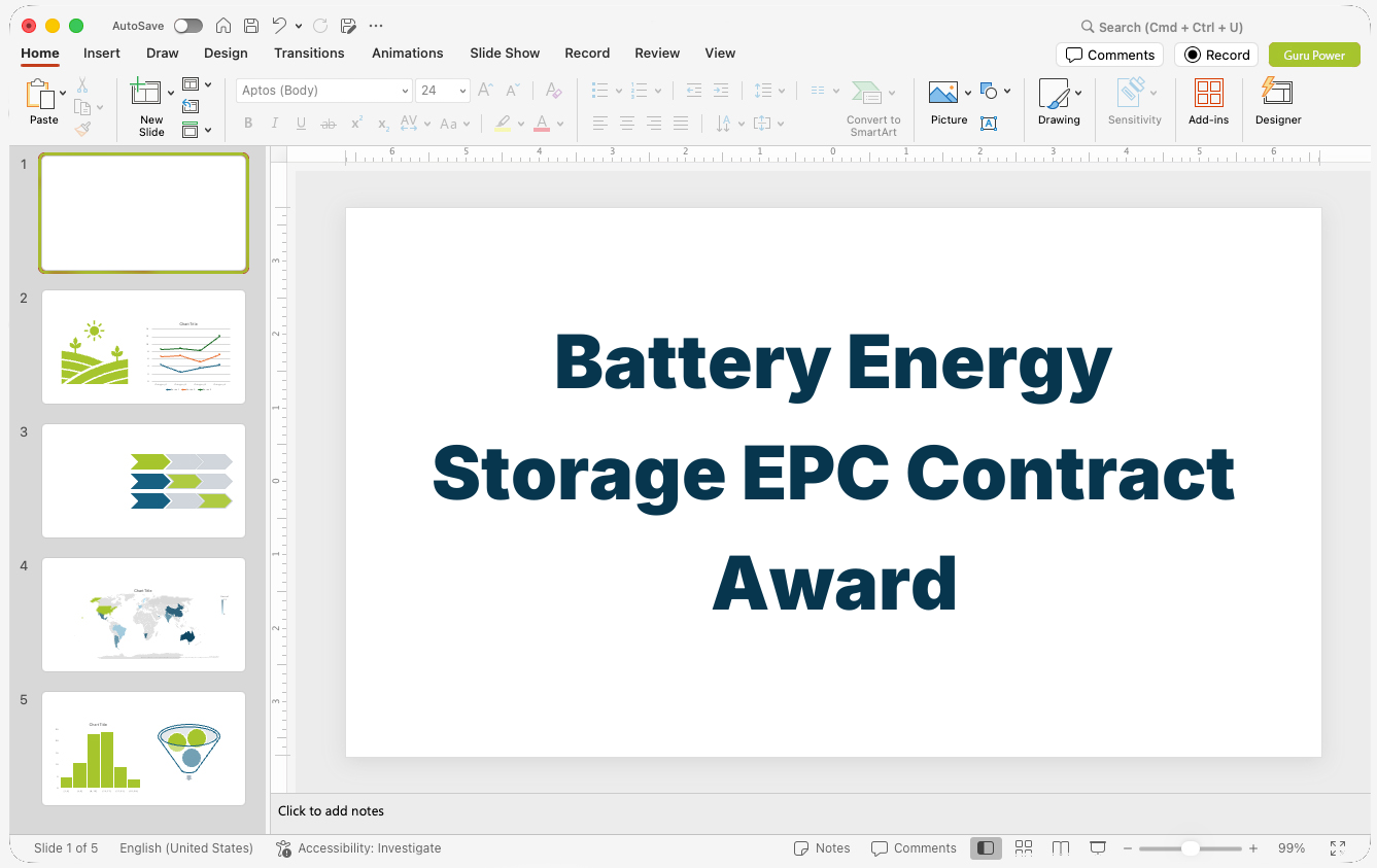 Battery Energy Storage EPC Contract Award Presentation