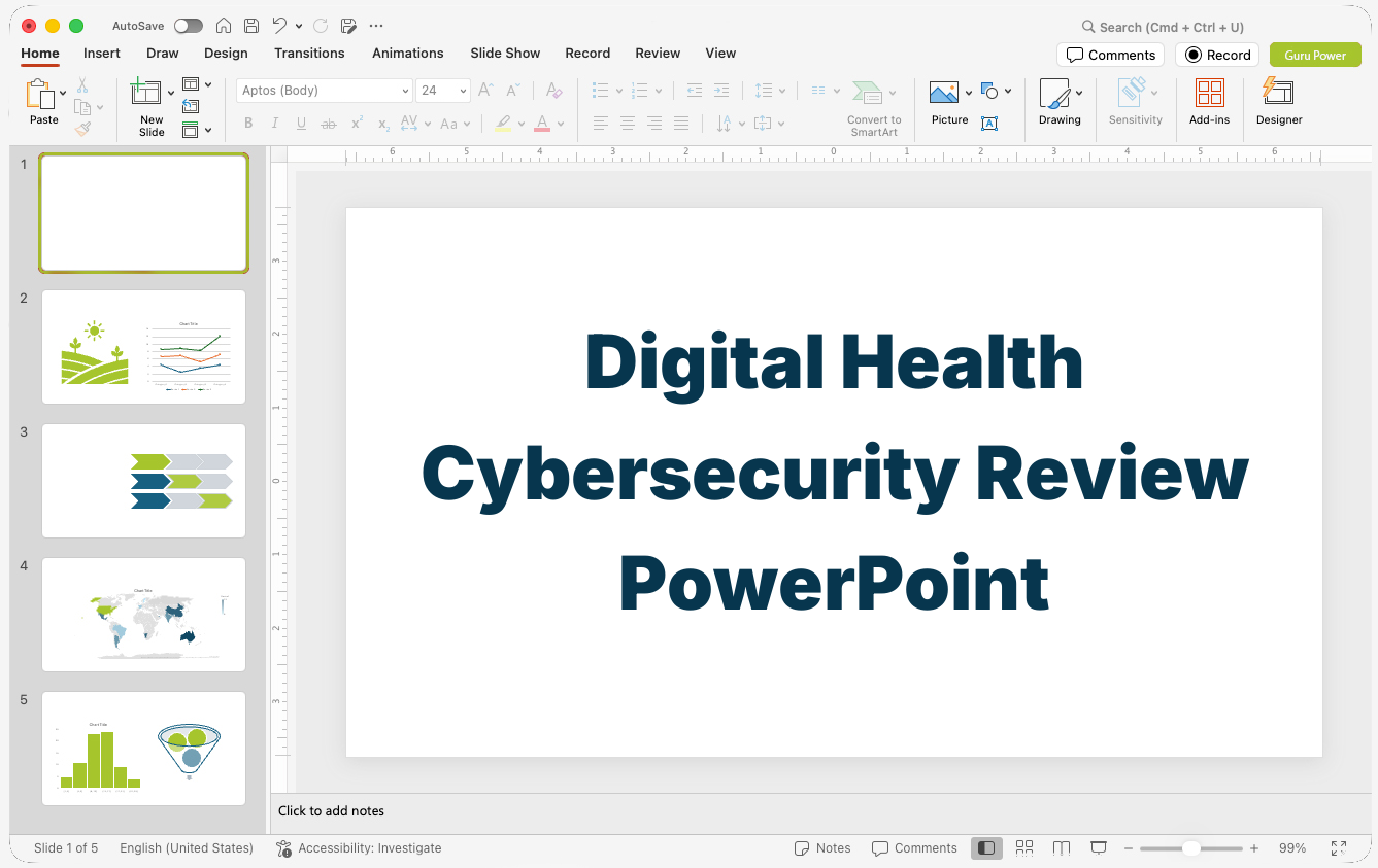 Digital Health Cybersecurity Review PowerPoint
